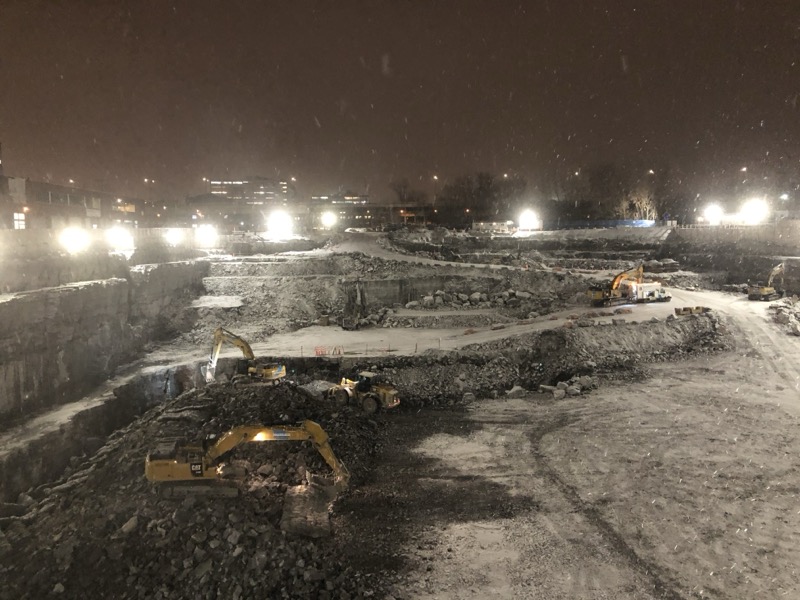 Photo du chantier du nouveau garage de la STM dans Rosemont à Montréal