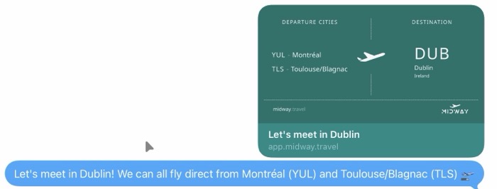 When sharing a destination in particular